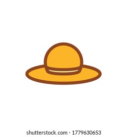 round hat icon vector illustration filled outline style. summer icon set.