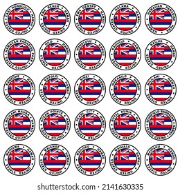 Round Hawaii City Flag Clipart Set
