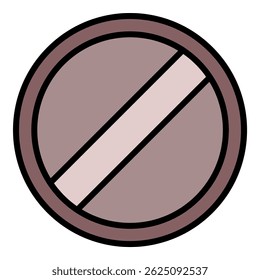 Round head bolt icon. Outline round head bolt vector icon color flat isolated