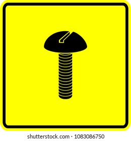 round head slotted screw sign