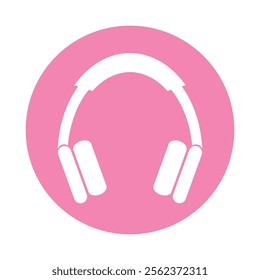 Round headphones silhouette music icon isolated on white background. Vector illustration