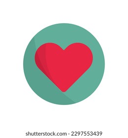 Round heart mark button icon. Love and favorite. vector.