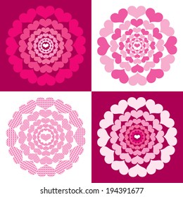 Round hearts vector design.