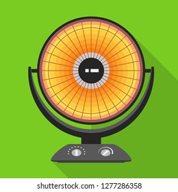 Round heater icon. Flat illustration of round heater vector icon for web design