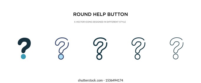 round help button icon in different style vector illustration. two colored and black round help button vector icons designed in filled, outline, line and stroke style can be used for web, mobile, ui