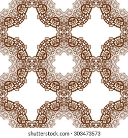 Round henna mehendi drawing mandalas drawn seamless pattern. Lace pattern, the Indian traditional art of body decoration during the holidays.
