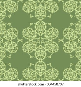 Round henna mehendi drawing mandalas drawn seamless pattern. Lace pattern, the Indian traditional art of body decoration during the holidays.