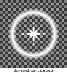 round highlight and in the middle of the star on a black-gray background