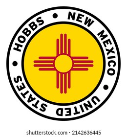 Round Hobbs New Mexico United States Flag Clipart