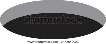 Round hole icon . Golf hole emoji . Black round hole icon vector