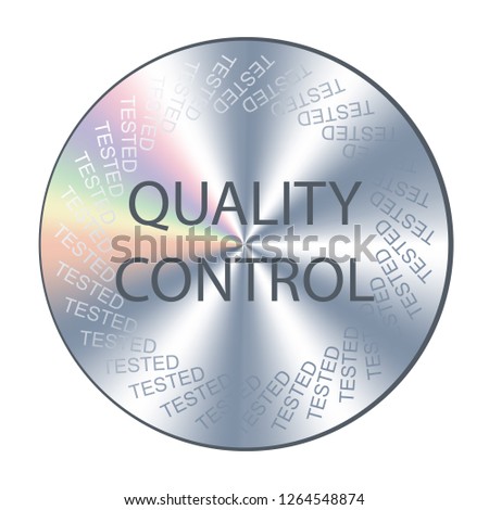Round hologram realistic sticker. Vector element for product quality guarantee