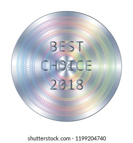 Round hologram sticker. Vector element for product quality guarantee