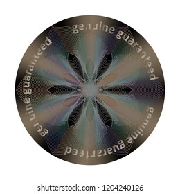 Round hologram sticker. Vector element for product quality guarantee