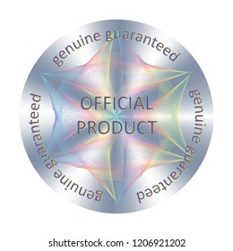 Round hologram sticker. Vector element for product quality guarantee
