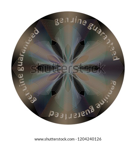 Round hologram sticker. Vector element for product quality guarantee