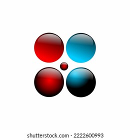 Round holographic gradient ball button
colorful soft round button or live color ball flat vector set