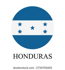 Round Honduras flag illustrated in vector on a white background