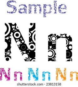 Round Hoops letter N