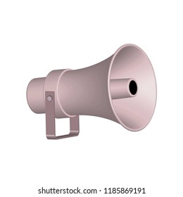 Round horn speaker. 3D effect vector