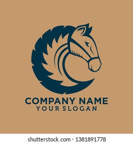 Round Horse head Logo Template