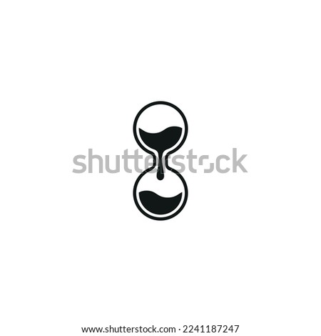 Round hourglass drawing. Hourglass icon.