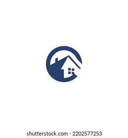 logotipo de diseño creativo de la casa redonda