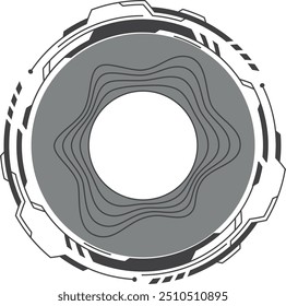 Round hud control element. Infographic futuristic interface isolated on white background