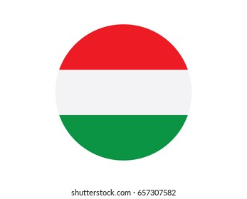 Round Hungary flag vector icon isolated,   Hungary  flag button