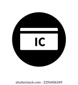 Round IC card icon. IC card payment. Vector.