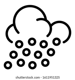 Round ice cloud icon. Outline round ice cloud vector icon for web design isolated on white background