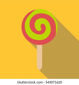 Round ice cream icon. Flat illustration of round ice cream vector icon for web
