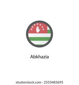 Round icon of Abkhazia flag. Simple vector illustration.