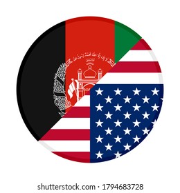 round icon with afghanistan and united states flags