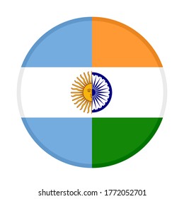 Rundsymbol mit argentina- und india-Flags