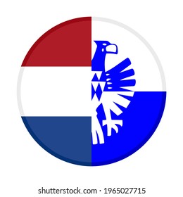 round icon with arnhem and netherlands flags isolated on white background
