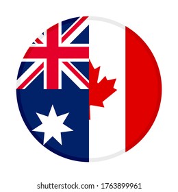 round icon with australia and canada flags