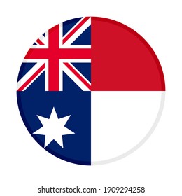 icono circular con banderas de australia e indonesia aisladas en fondo blanco
