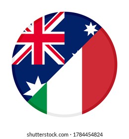 round icon with australia and italy flags