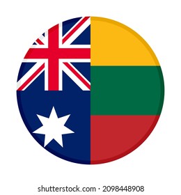 icono circular con banderas de australia y lituania. ilustración vectorial aislada en fondo blanco
