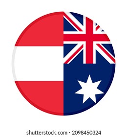 icono circular con banderas austria y australia. ilustración vectorial aislada en fondo blanco

