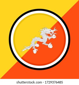 Rundsymbol mit bhutanischer Flagge