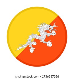 round icon with bhutan flag isolated on white background
