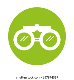 round icon binoculars cartoon
