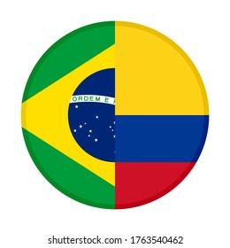 round icon with brazil and colombia flags