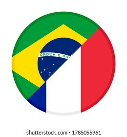 round icon with brazil and france flags
