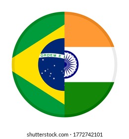 round icon with brazil and india flags