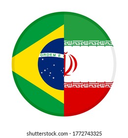 round icon with brazil and iran flags