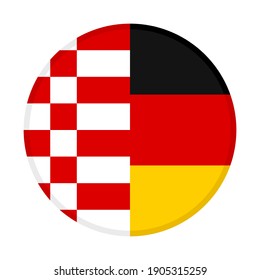 round icon with bremen and germany flags isolated on white background

