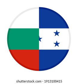 round icon with bulgaria and honduras flags isolated on white background
