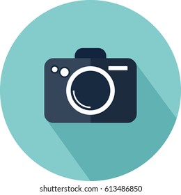 Round icon with camera